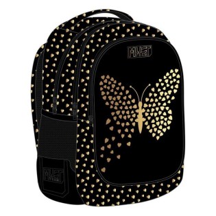 Must Gold Butterfly με 3 Θήκες Σχολική Τσάντα Πλάτης Δημοτικού (586521)