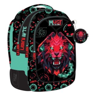 Must Lion Byte με 3 Θήκες Σχολική Τσάντα Πλάτης Δημοτικού (586797)