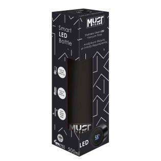 Must Θέρμος Ανοξείδωτο 500ml με Led Ένδειξη Θερμοκρασίας και Rubber Υφή Μαύρο (586004)