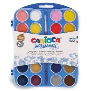 Νερομπογιές Σχολικές Carioca σε Παλέτα 24 Χρωμ με Πινέλο (42401)