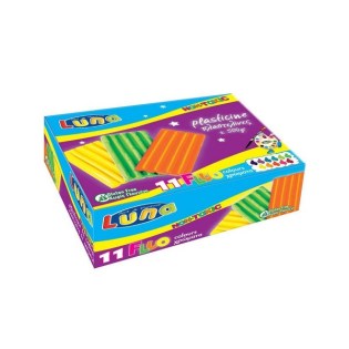 Πλαστελίνη 11 Χρώματα Fluo 500gr Luna Must (622942)