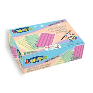 Πλαστελίνη 11 Χρώματα Παστέλ 500gr Luna Must (622542)