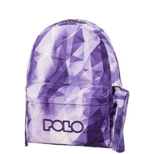 POLO με Μαντήλι Σχολική Τσάντα Original Κλασική Purple-Lilac Shapes (901-102-8338) 2025