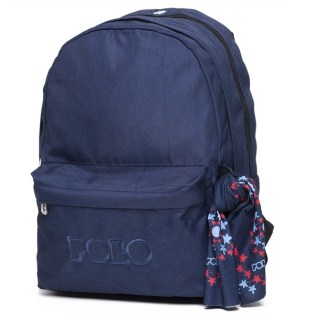 POLO Σχολική Τσάντα Πλάτης Double Scarf Μπλε (901-235-5101) 2025