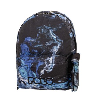 POLO Σχολική Τσάντα Πλάτης Double Scarf Black-Blue Shapes (901-202-8342) 2025