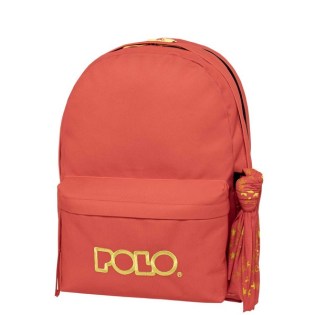 POLO Σχολική Τσάντα Πλάτης Double Scarf Coral-Yellow (901-235-3671) 2025