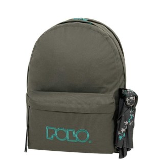 POLO Σχολική Τσάντα Πλάτης Double Scarf Grey-Petrol (901-235-2258) 2025