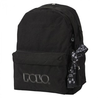 POLO Σχολική Τσάντα Πλάτης Double Scarf Μαύρο (901-235-2002) 2025