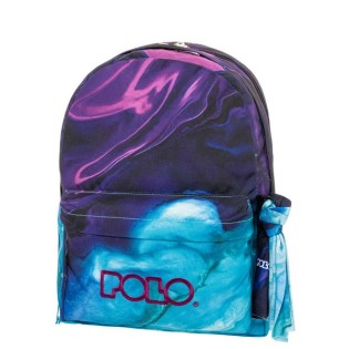 POLO Σχολική Τσάντα Πλάτης Double Scarf Purple-Cyan Shapes (901-202-8345) 2025