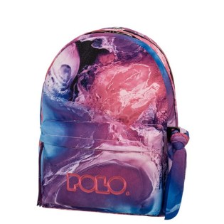 POLO Σχολική Τσάντα Πλάτης Double Scarf Purple-Pink Shapes (901-202-8344) 2025