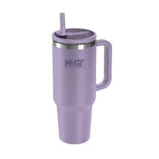Ποτήρι Θερμός Must Ανοξείδωτο 1200ml με Καλαμάκι Λιλά (586644)