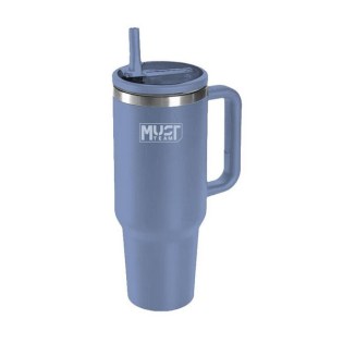 Ποτήρι Θερμός Must Ανοξείδωτο 1200ml με Καλαμάκι Μπλε (586634)