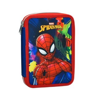 Σχολική Κασετίνα Δημοτικού Spiderman Silver Eyes Gim Γεμάτη με 2 Θήκες (337-06100)
