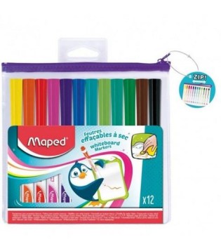 Maped Παιδικοί Μαρκαδόροι Ασπροπίνακα σε 12 Fancy Χρώματα (741817)
