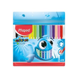 Maped Color Peps Ocean Μαρκαδόροι Λεπτή Μύτη 18 Χρώματα Washable (845721)