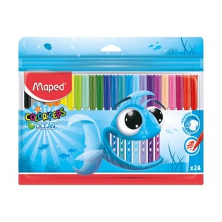 Maped Color Peps Ocean Μαρκαδόροι Λεπτή Μύτη 24 Χρώματα Washable (845722)