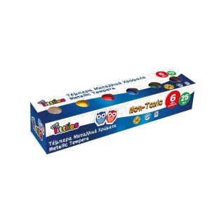 Τέμπερες Ζωγραφικής The Littlies 25 ml  6 Χρώματα Μεταλλικά (646907)