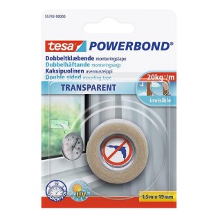 Tesa Powerbond Ταινία Διάφανη  Διπλής Όψης 1,5m X 19mm (557430000420)