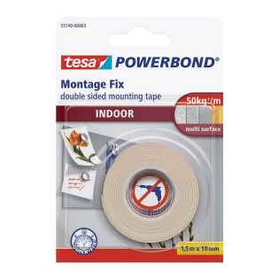 Tesa Powerbond Ταινία Εσωτερικής Χρήσης Διπλής Όψης 1,5m X 19mm (5574000004)