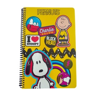 Τετράδιο Σπιράλ Peanuts Flair Yellow 2 Θεμάτων 70Φύλλα 17x25cm Back me Up (365-05402)
