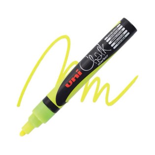 Uni Posca Μαρκαδόρος Υγρής Κιμωλίας 1-8-2.5mm Medium Fluo Yellow (UNIPOS-PWE-5M-FLYE)