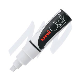 Uni Posca Μαρκαδόρος Υγρής Κιμωλίας 8mm White (UNIPOS-PWE-8Κ-WH)