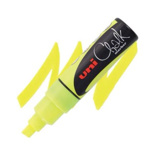 Uni Posca Μαρκαδόρος Υγρής Κιμωλίας 8mm Fluo Yellow (UNIPOS-PWE-8Κ-YE)