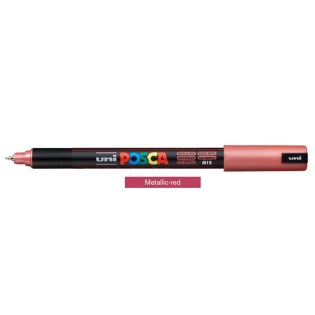 Uni Posca Μαρκαδόρος Ζωγραφικής PC-1MR/M15 Metallic Red