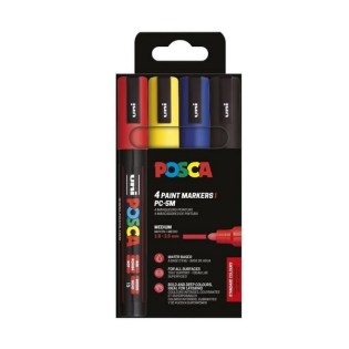 Uni Posca Σετ 4 Μαρκαδόροι Ζωγραφικής PC-5M Standard Colours (UNIPOS-PC-5M-4PSBC)