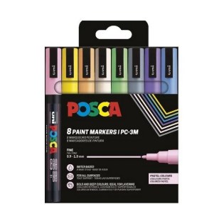 Uni Posca Σετ 8 Μαρκαδόροι PC-3M 0.9-1.3mm Pastel Colours (UNIPOS-PC-3M-8PSPC)