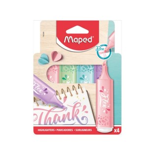 Maped Flex Pastel Lettering Υπογραμμιστής σε Blister 4 Χρώματα (740310)
