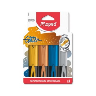 Maped Glitter Metal Υπογραμμιστής σε Blister 4 Χρώματα (742000)