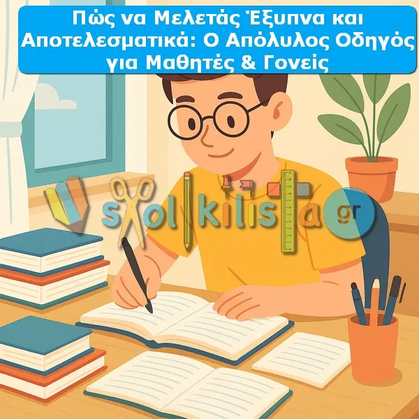 Μαθητής που διαβάζει έξυπνα και οργανωμένα