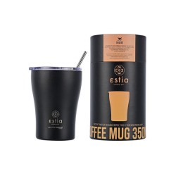 Estia Θερμός Coffee Mug Save the Aegean 350ml Midnight Black (01-12083)