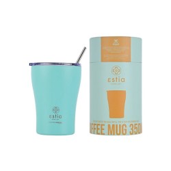 Estia Θερμός Coffee Mug Save the Aegean 350ml Bermuda Green (01-12106)