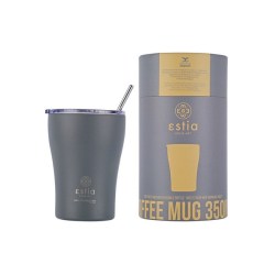 Estia Θερμός Coffee Mug Save the Aegean 350ml Fjord Grey (01-12441)