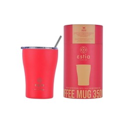 Estia Θερμός Coffee Mug Save the Aegean 350ml Scarlet Red (01-16845)