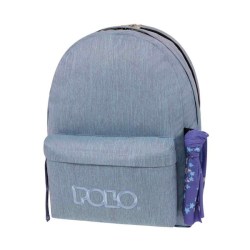 POLO Σχολική Τσάντα Πλάτης Double Scarf Jean Style (901-235-5502) 2023
