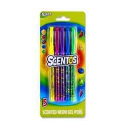 Αρωματικά Στυλό Gel Scentos με 5 Neon Χρώματα (41426)