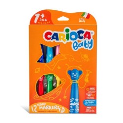 Carioca Baby Jumbo Teddy Μαρκαδόροι Ζωγραφικής Χονδροί Νηπίου12 Χρώματα (Πλένομενοι) (42816)