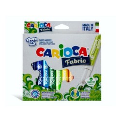 Carioca Cromatex Μαρκαδόροι Υφάσματος 12 Χρώματα (40957)