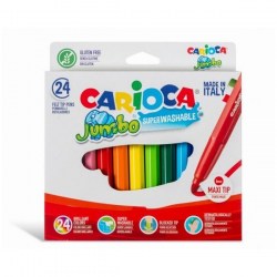 Carioca Jumbo Μαρκαδόροι Ζωγραφικής Χονδρή Μύτη 24 Χρώματα (Πλενόμενοι)