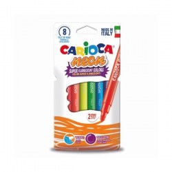 Carioca Neon Μαρκαδόροι Ζωγραφικής 8 Χρώματα Νέον (Πλενόμενοι)