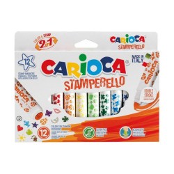 Carioca Stamperello Μαρκαδόροι Ζωγραφικής 12 Χρώματα Maxi Tip (Πλενόμενοι) (42240)