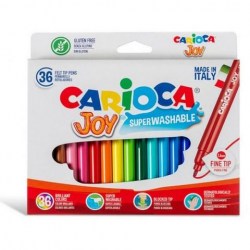 Carioca Super Joy Μαρκαδόροι Ζωγραφικής Λεπτή Μύτη 36 Χρώματα (Πλενόμενοι)
