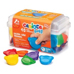 Κηρομπογιές Δακτύλων Carioca Baby Teddy Ηλικίας 1+ με 48 Χρώματα (42958)