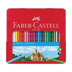 Ξυλομπογιές Faber Castell 24 Xρωμάτων σε Μεταλλική Κασετίνα (115824)