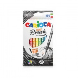 Μαρκαδόροι Ζωγραφικής Carioca Brush 10 Xρώματα (Πλενόμενοι) 