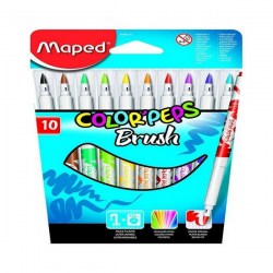 Μαρκαδόροι Ζωγραφικής Maped Brush 10 Xρώματα Washable (848010)
