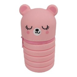 Must Κασετίνα Σιλικόνης Πτυσσόμενη Pink Bear (585721)